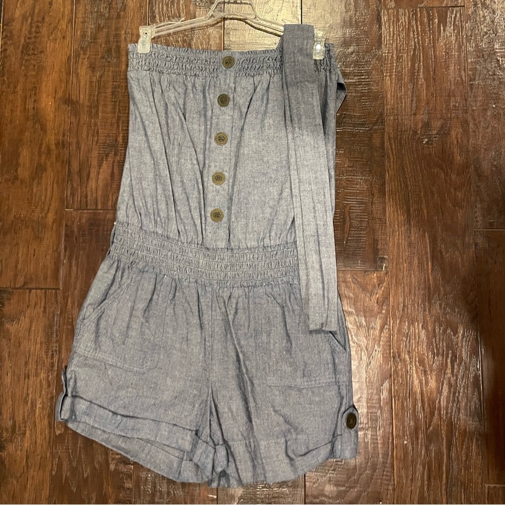Denim romper with tie size 5